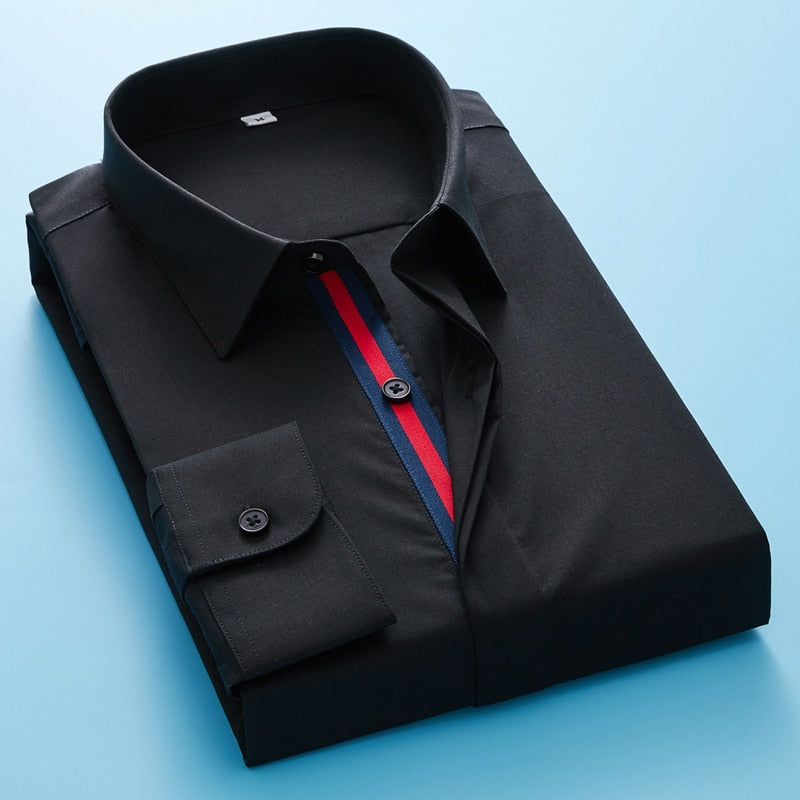 Neue Stickerei Herren Casual Hemde, Marke Kleidung Langarm Slim Fit Männliche Hemde