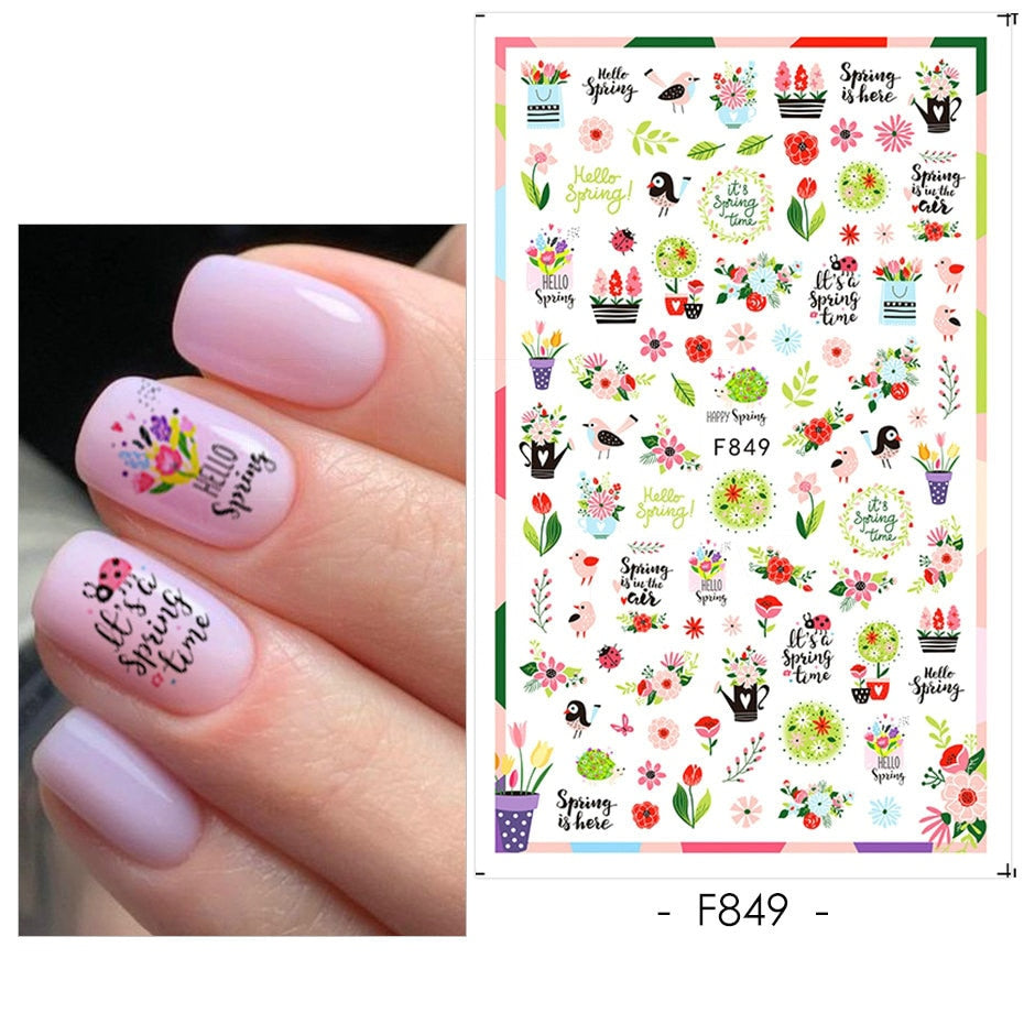 1PCS 3D Nagelzubehör, Maniküre-Nagelteile, Nageldekoration mit Liebes-Herz Aufkleber