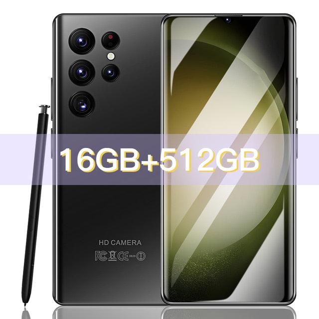 Mobiltelefone S23 Ultra 6,8 Zoll HD-Bildschirm Smartphone, Original 5G Dual Sim Android entsperrtes 72MP 6800mAh Handy