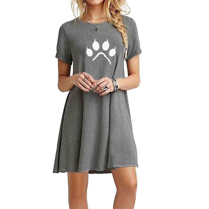 Secret Damen-Sommer-Strand-Minikleid, modisch & kurzärmelig, lockere T-Shirt-Kleider S-2XL