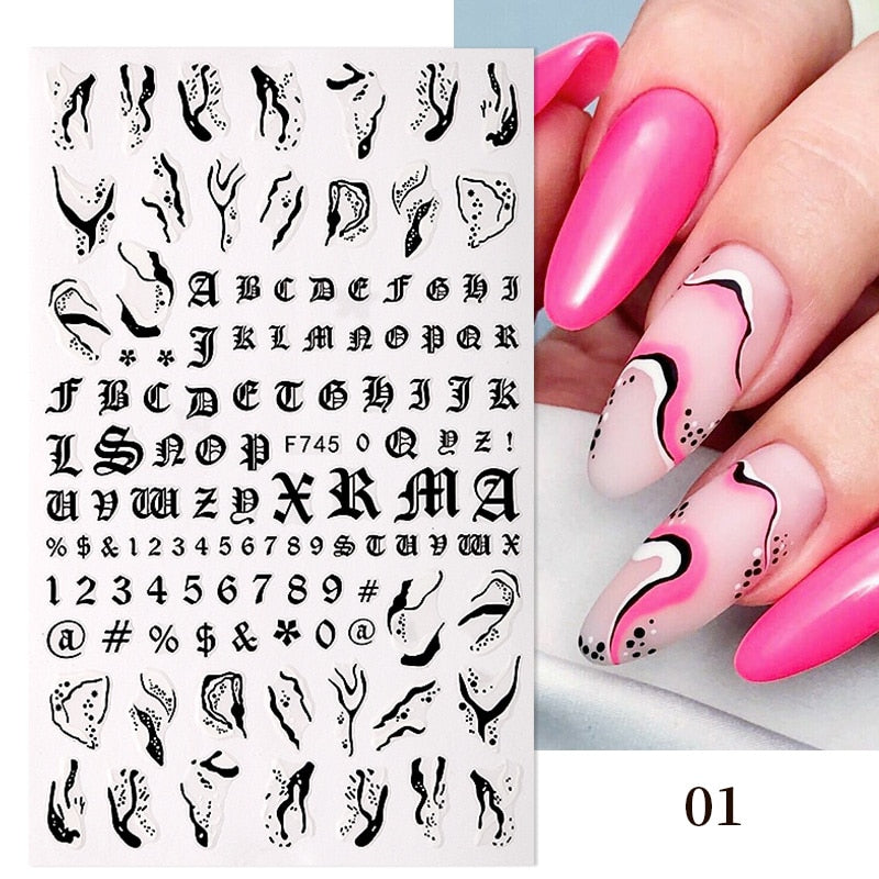 1PCS 3D Nagelzubehör, Maniküre-Nagelteile, Nageldekoration mit Liebes-Herz Aufkleber