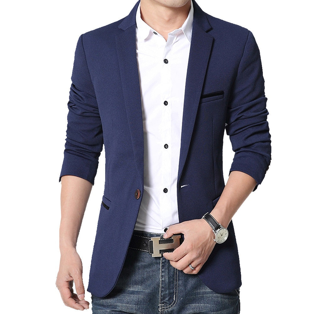 Marke Mens Casual Blazer Herbst / Frühling Mode, Dünne Klage Jacke für Männer, M ~ 5XL
