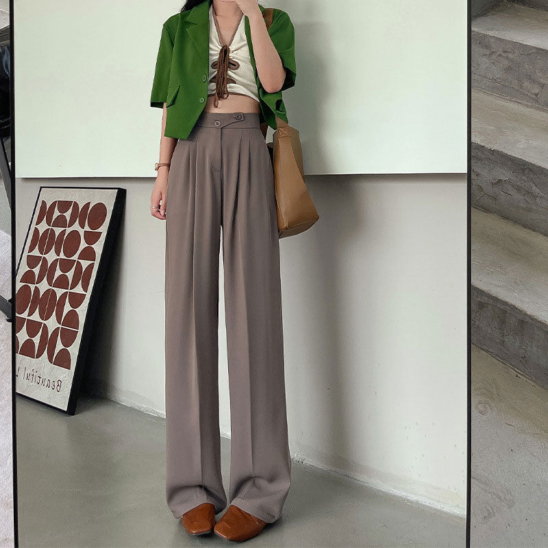Damen Breite Bein Hosen für den Sommer & Frühling, Lose Jogginghose Chic Split Hohe Taille