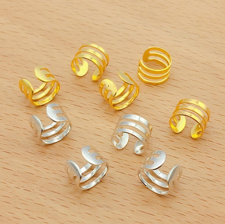 50–200 Stück afrikanische Haarringe Manschetten, Zöpfe Schmuck Dekoration Zubehör Gold Silber Perlen