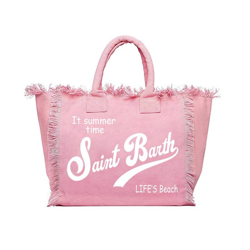 Saint Barth Gedruckte Damen Handtasche, Gedruckte Reisetasche Große Kapazität, Design Sommer Freizeit-Urlaub Quaste