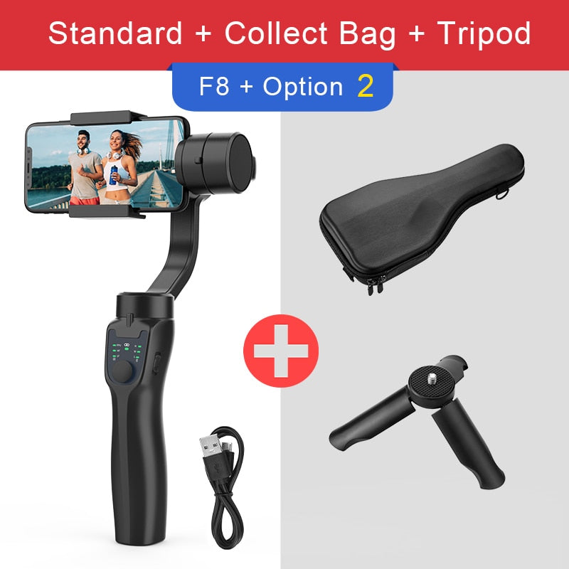 AXNEN F8 3-Achsen Handheld Gimbal Telefonstabilisator, Smartphone-Stativ / Handyhalter für iPhone Android Mobile
