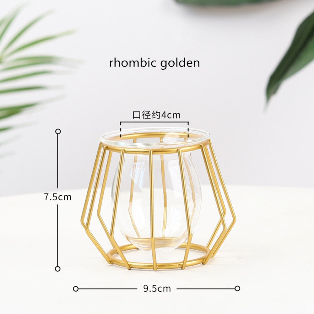 Iron Line Blumenvase, Metall, Pflanzenhalter, moderne Wohnkultur