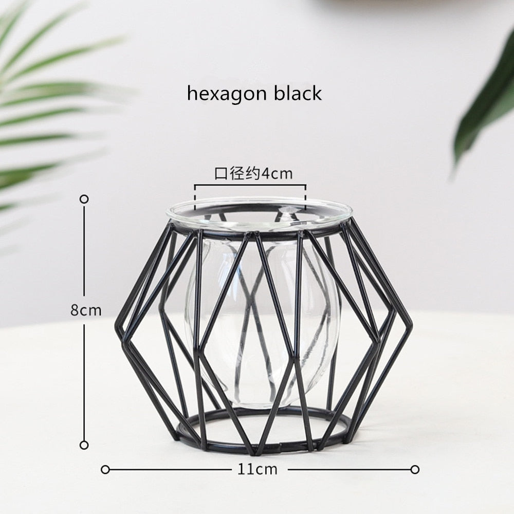 Iron Line Blumenvase, Metall, Pflanzenhalter, moderne Wohnkultur