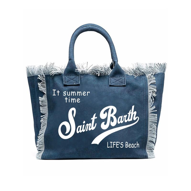 Saint Barth Gedruckte Damen Handtasche, Gedruckte Reisetasche Große Kapazität, Design Sommer Freizeit-Urlaub Quaste