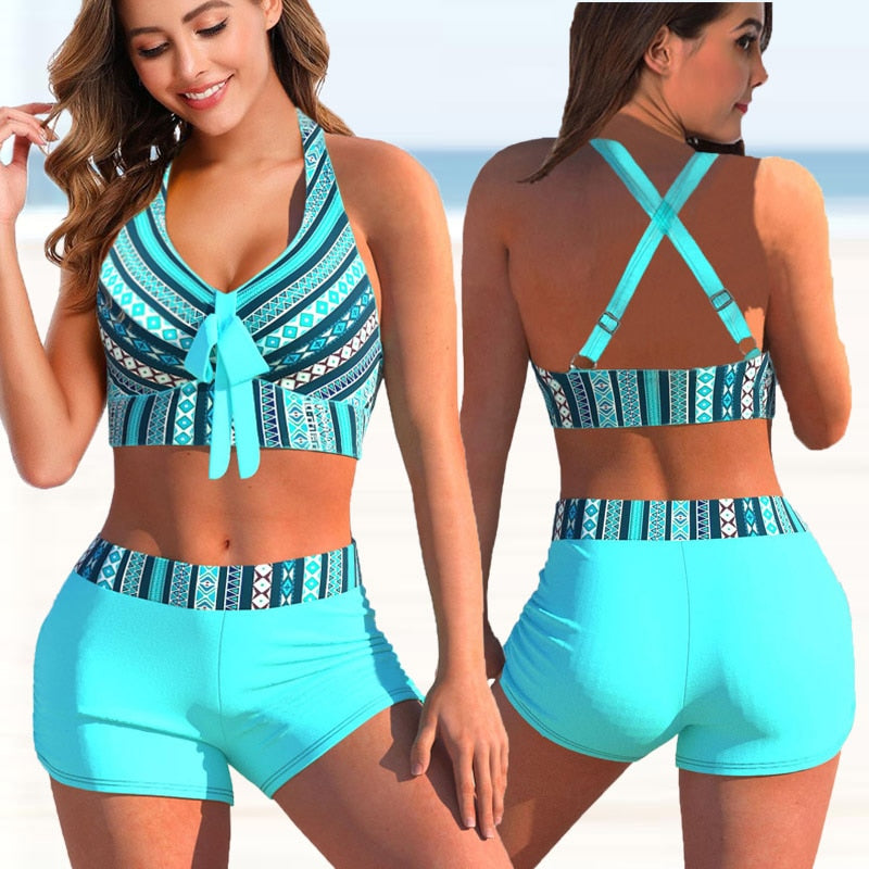2023 neue Hohe Taille Sexy Badeanzug für Damen, zwei Stücke set Print Push Up Bademode