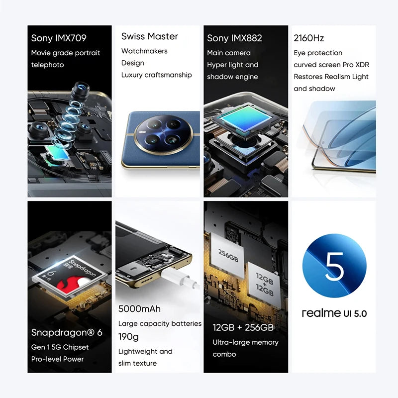 Global ROM Realme 12 Pro 5G 6.7" 120Hz 5000mAh Battery 67W 50MP Rear Three Cameras Snapdragon® 6 Gen 1 Octa Core NFC