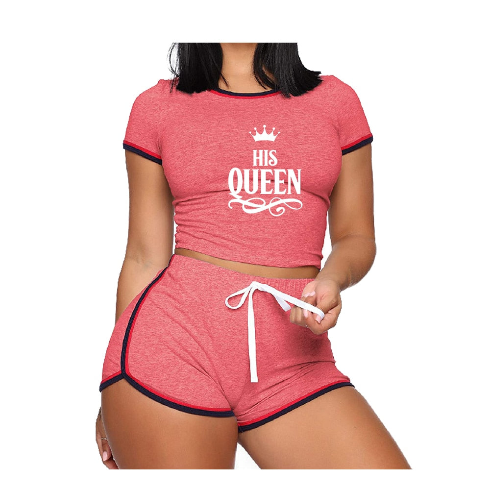 2-teilige Shorts-Sets für Damen-Outfits, kurzärmelige Trainingskleidung, Sportbekleidung für den Sommer
