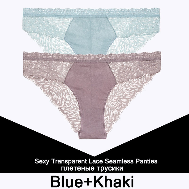 2 Teile/satz Nahtlose Unterwäsche Spitze Höschen für Damen, Sexy Dessous, Weibliche Unterhose Floral Spitze