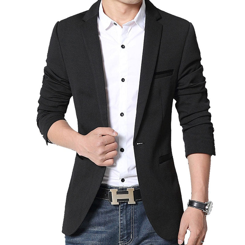 Marke Mens Casual Blazer Herbst / Frühling Mode, Dünne Klage Jacke für Männer, M ~ 5XL
