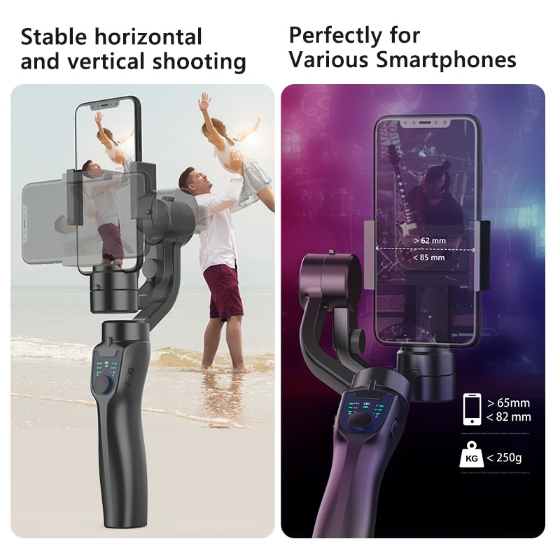AXNEN F8 3-Achsen Handheld Gimbal Telefonstabilisator, Smartphone-Stativ / Handyhalter für iPhone Android Mobile