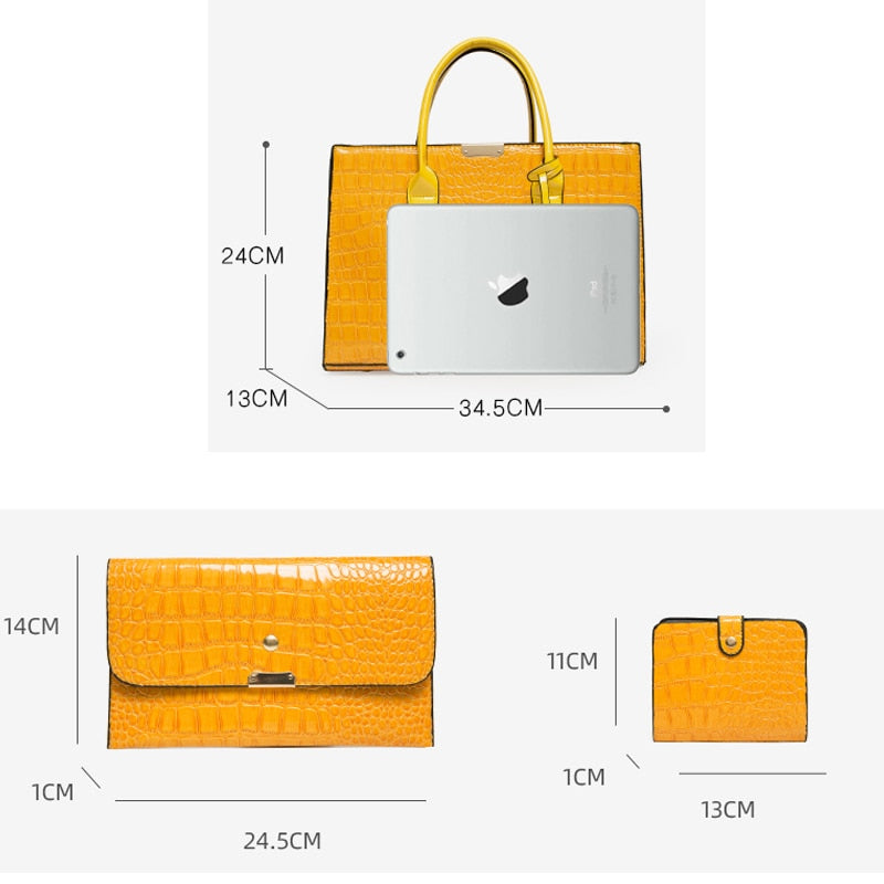 Luxus Damen Ledertaschen, Designer Krokodil Muster Schulter Tasche