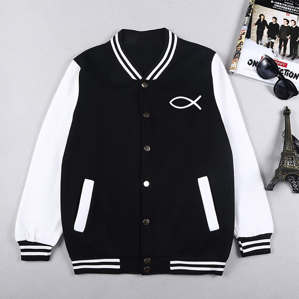 Herren / Damen Baseball Uniform fisch Mäntel Marke, Größe S-5XL