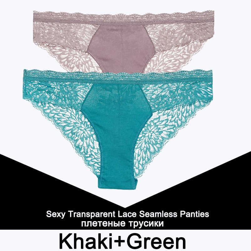 2 Teile/satz Nahtlose Unterwäsche Spitze Höschen für Damen, Sexy Dessous, Weibliche Unterhose Floral Spitze
