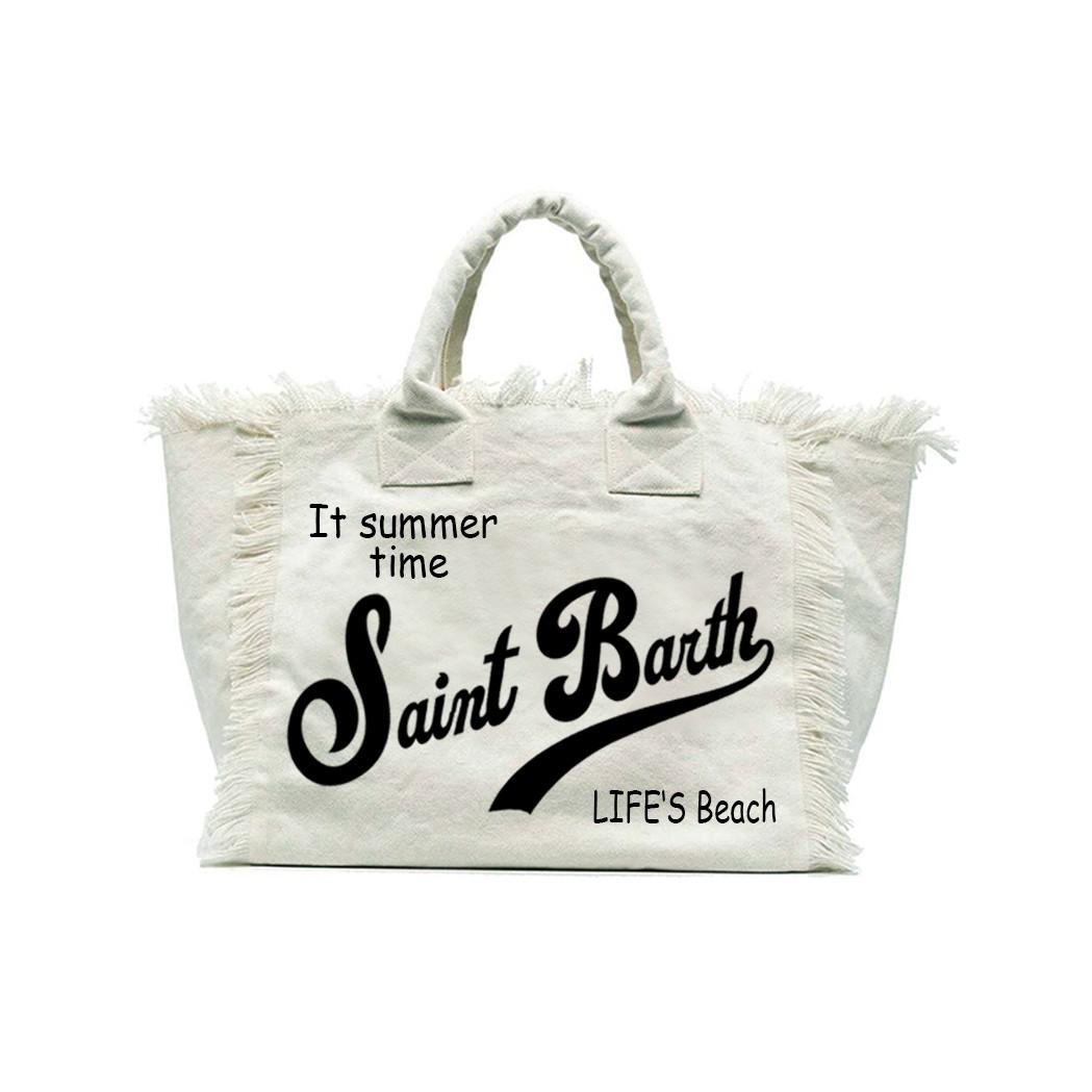 Saint Barth Gedruckte Damen Handtasche, Gedruckte Reisetasche Große Kapazität, Design Sommer Freizeit-Urlaub Quaste