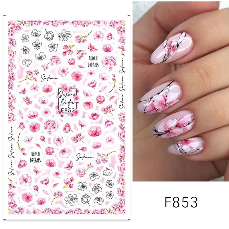 1PCS 3D Nagelzubehör, Maniküre-Nagelteile, Nageldekoration mit Liebes-Herz Aufkleber