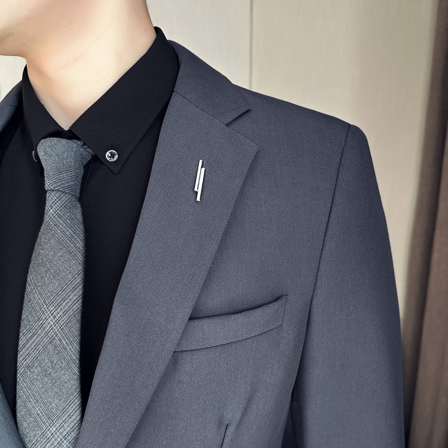 2023 Lässiger zweiteiliger Anzug für Herren mit neuer Textur, hochwertiger Slim-Fit-Anzug mit Jacke und Hose, strukturierter Slim-Fit-Anzug