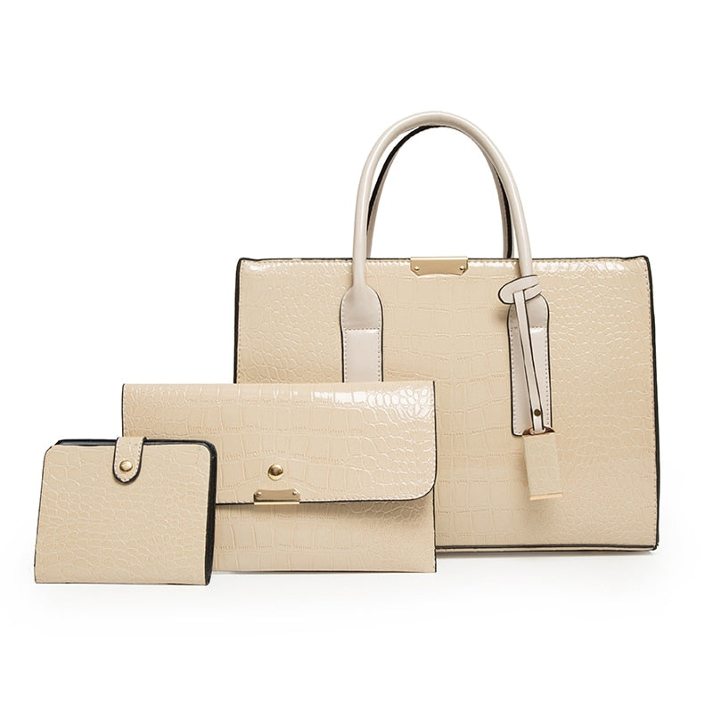 Luxus Damen Ledertaschen, Designer Krokodil Muster Schulter Tasche