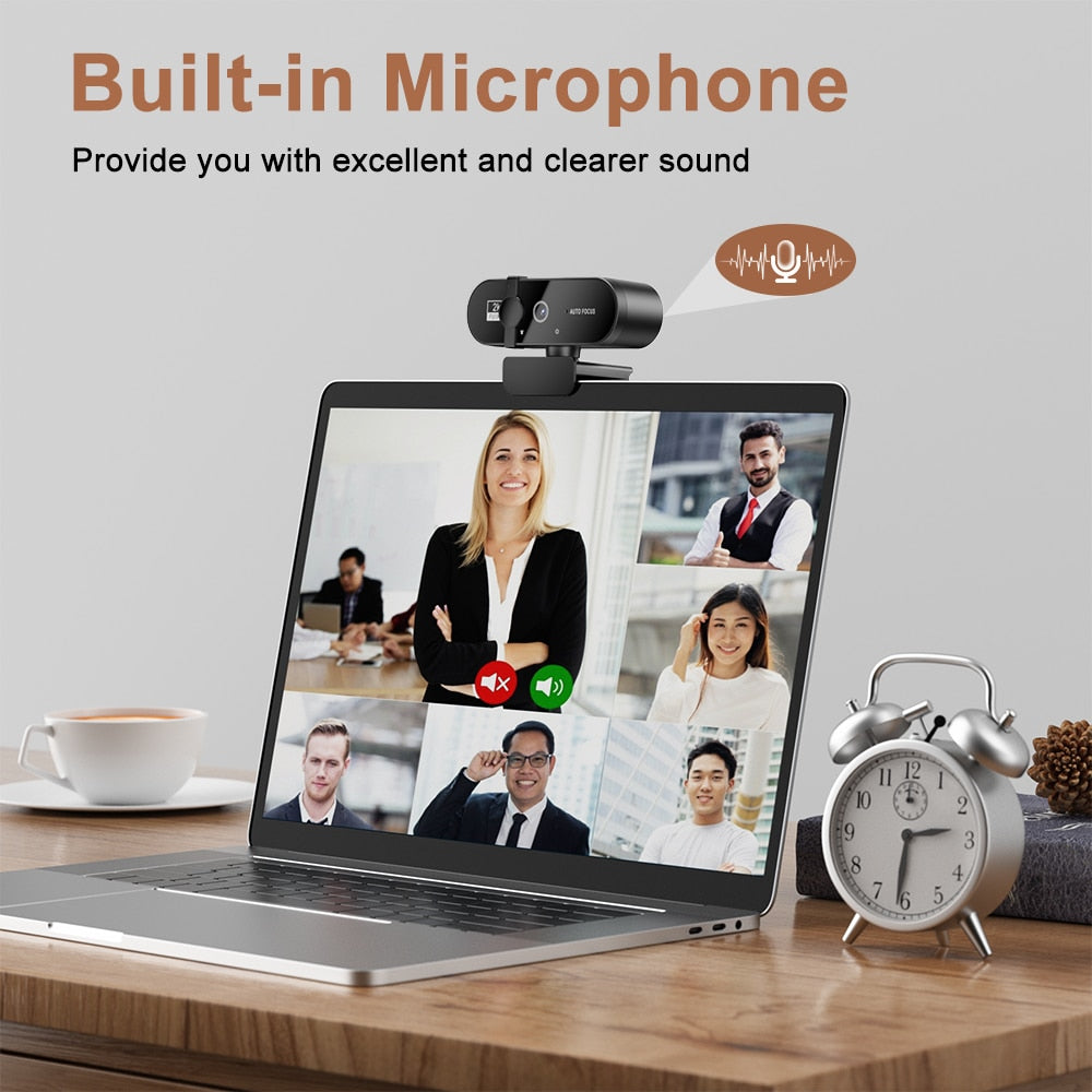 Webcam 4K 1080P Mini Kamera 2K Full HD, Webcam mit Mikrofon 15-30fps USB, Web Cam für Youtube PC Laptop Videoaufnahme Kamera