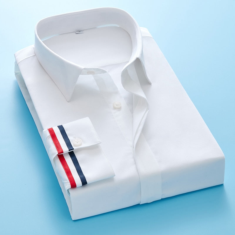 Neue Stickerei Herren Casual Hemde, Marke Kleidung Langarm Slim Fit Männliche Hemde