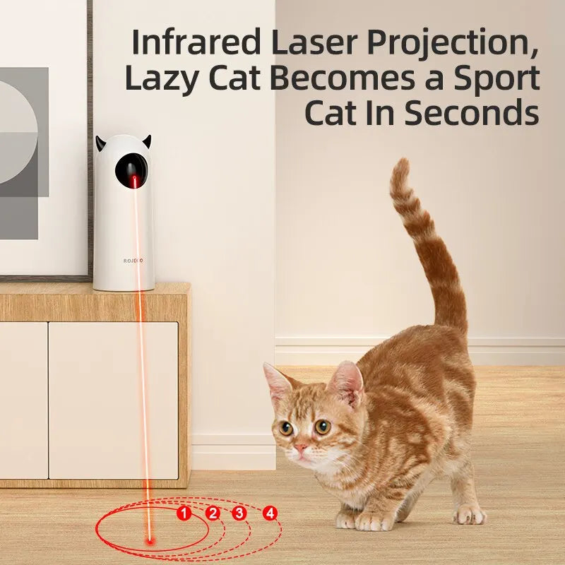 ROJECO Automatisches Katzenspielzeug mit LED Laser, Indoor Katzenspielzeug