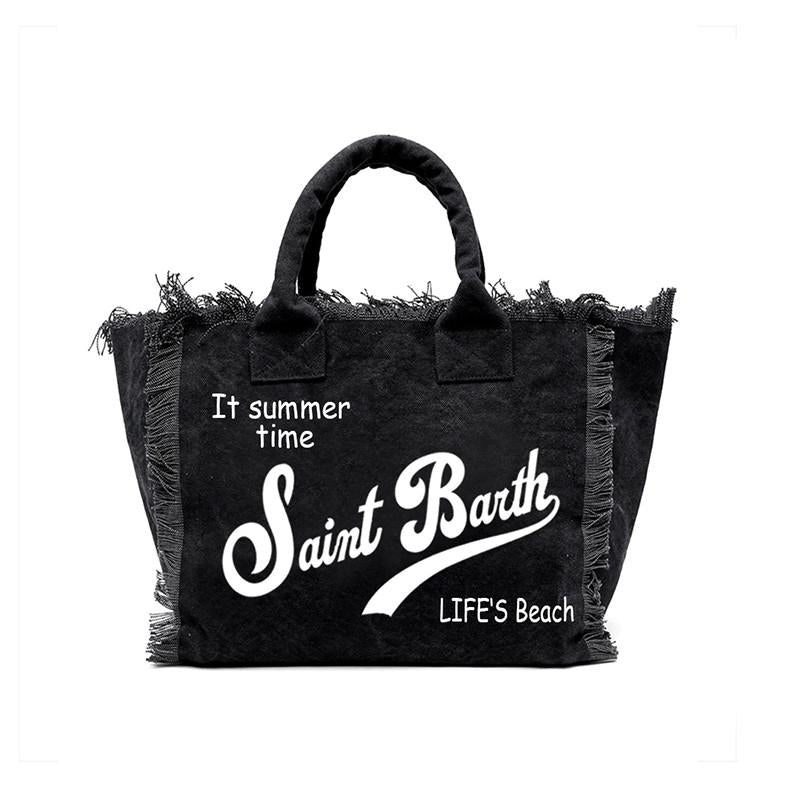 Saint Barth Gedruckte Damen Handtasche, Gedruckte Reisetasche Große Kapazität, Design Sommer Freizeit-Urlaub Quaste