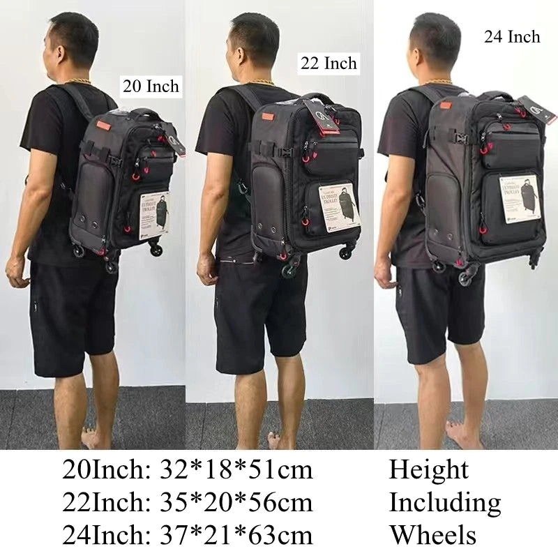 20 Inch 22 Inch 24" Travel Rolling luggage bag Travel Suitcase Rolling Backpack Spinner Wheels Travel Trolley Wheeled backpack
