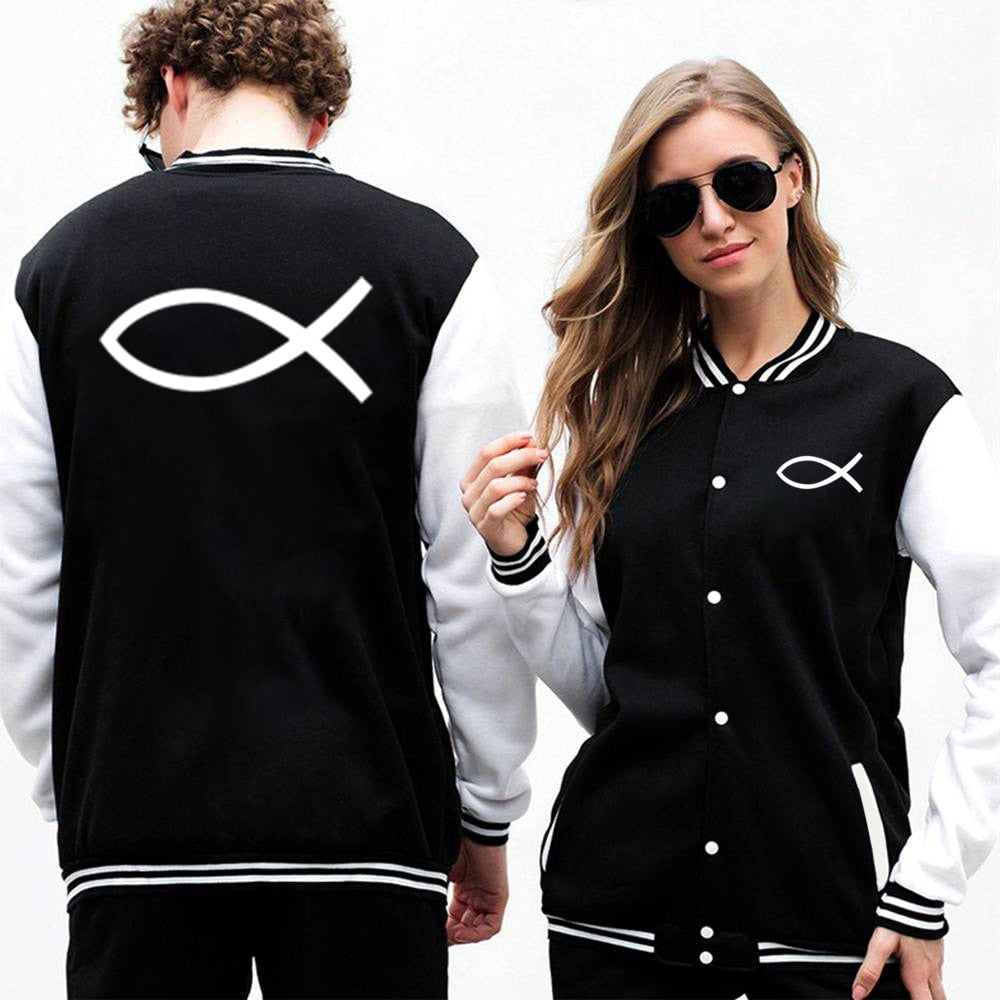 Herren / Damen Baseball Uniform fisch Mäntel Marke, Größe S-5XL