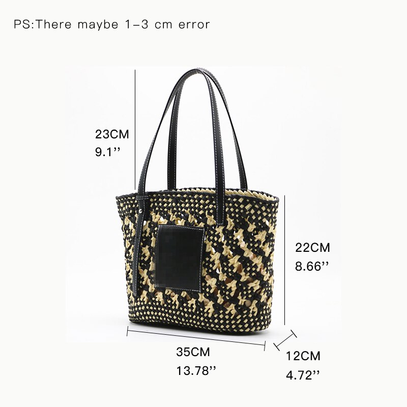 Luxus Design Handgewebte Damentaschen, Sommer Hohl Geflochtene Strand Schultertasche, Große Kapazität