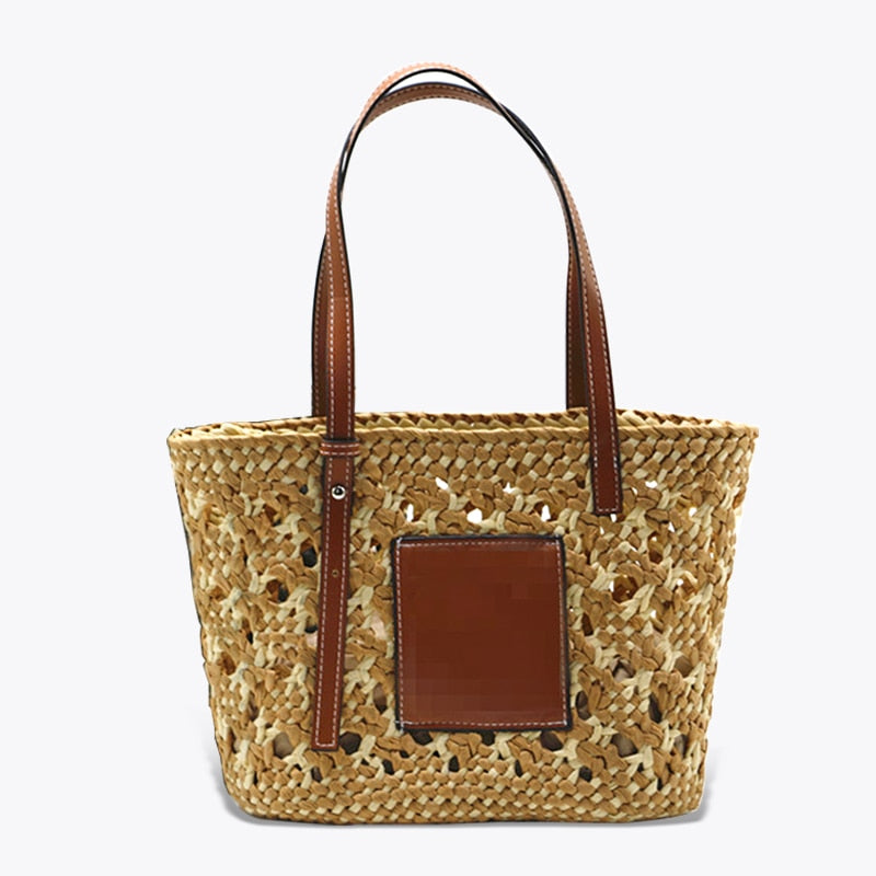 Luxus Design Handgewebte Damentaschen, Sommer Hohl Geflochtene Strand Schultertasche, Große Kapazität