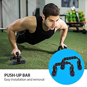 Bauchrad Ab Roller Set, Widerstandsbänder Push-Up-Ständer, Heimübung, Bodybuilding Muskeltraining