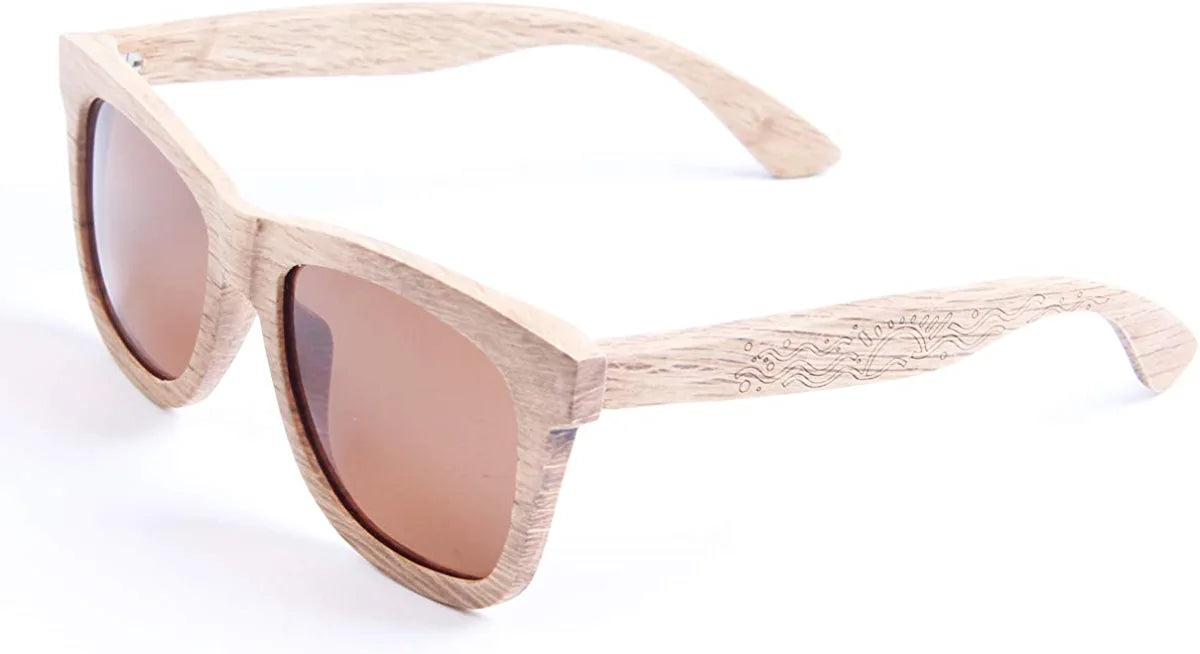 Damen & Herren Sonnenbrille, Handarbeit Natur Holz Polarisierte Brillengestell inklusive Holz Geschenkbox