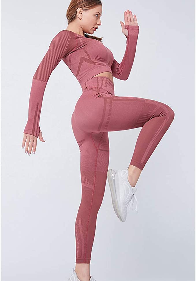 2-teiliges Set Langarm-Sport-Set für Damen