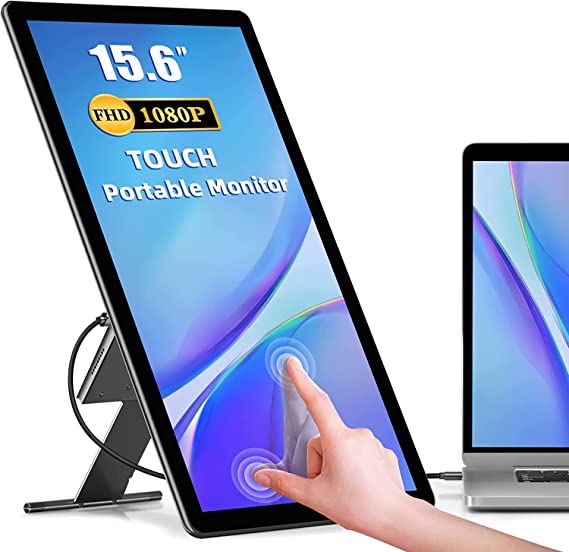 Tragbarer 15,6-Zoll-Monitor Ultradünner Metall-Touchscreen 1080P HDR IPS-Panel USB C HDMI-kompatibles Gaming-Arbeitsdisplay