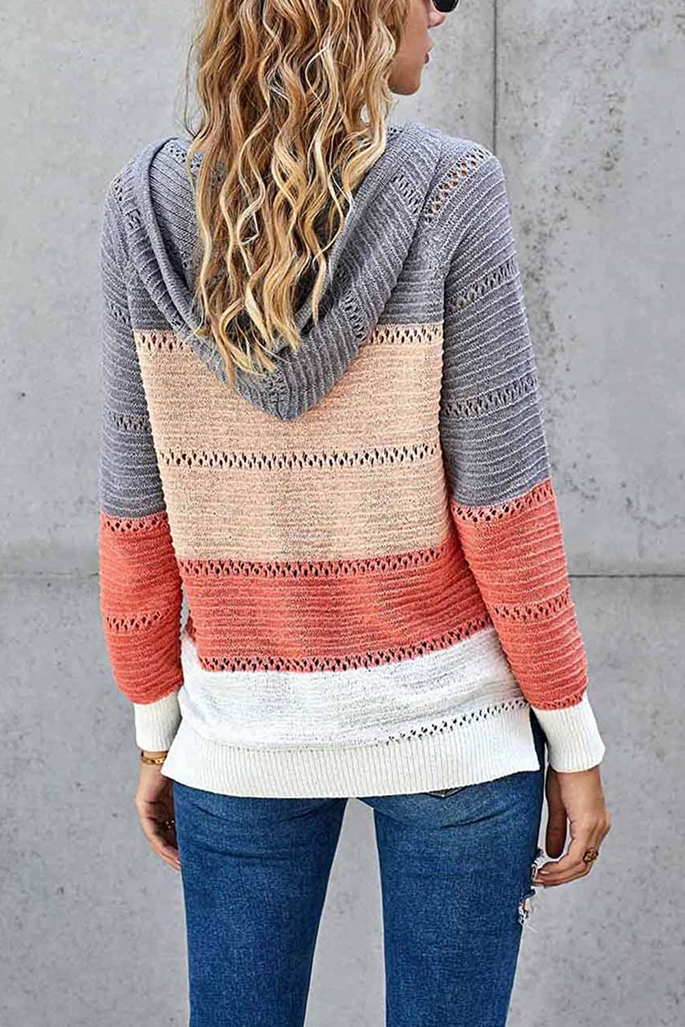 Damen Fitshinling Bohemian Kapuzenpullover, Gestreift Hoodie Entspannt Sweatshirt mit Kapuze