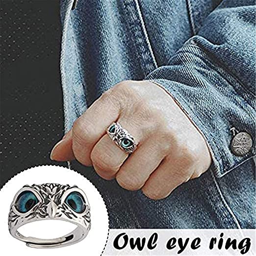 Charmante Mode Eule Ring Design, Multicolor Augen