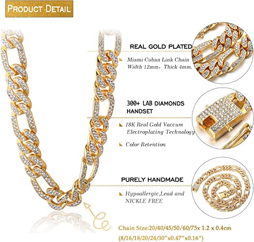18 Karat Echt Vergoldette Halskette/Platin überzogen, Weißgold Halsband Halskette Armband