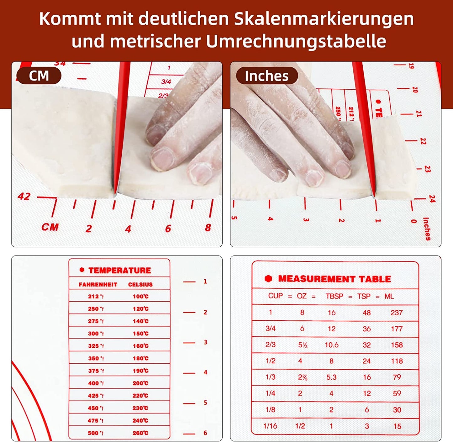 Antihaft-Silikon-Backmatte, Pizza-Teigmaschine, Kneten, Ausrollen, Teigunterlage, Backformen, Kneten