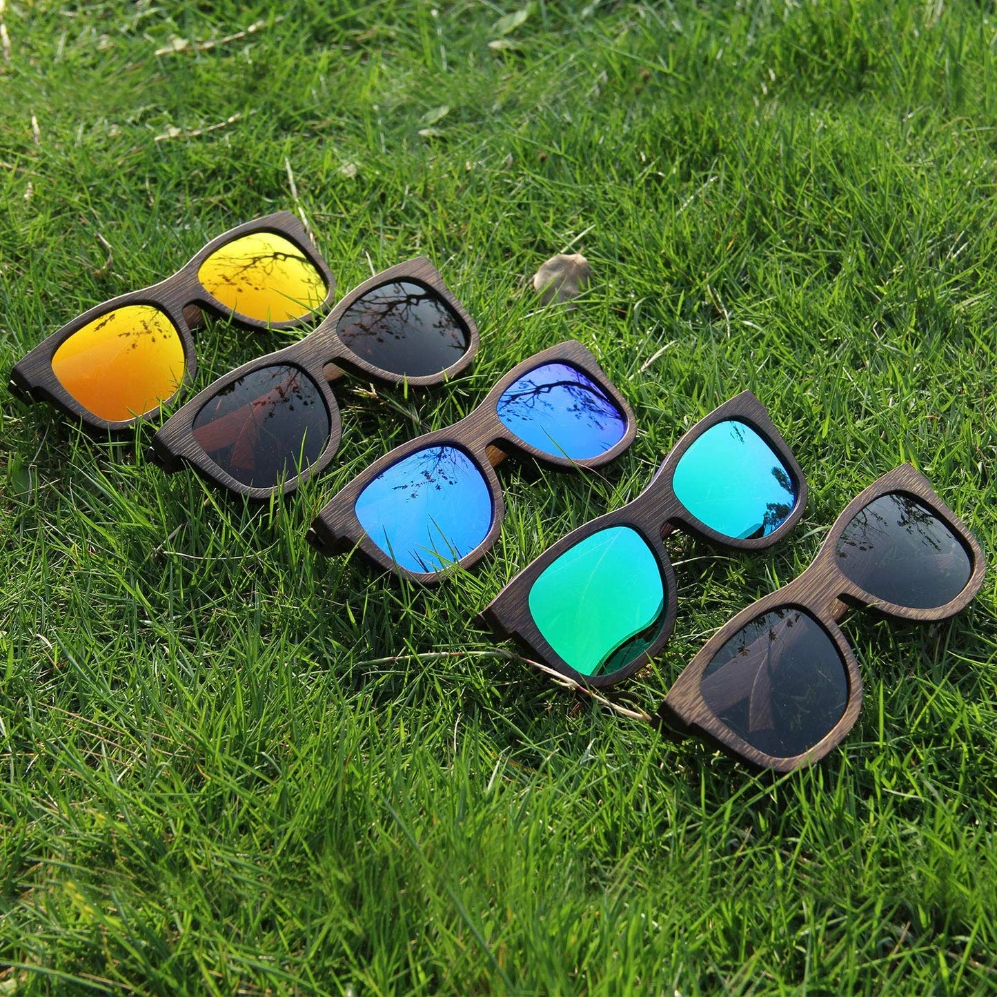 Natürliche Polarisierte Holzsonnenbrille, Bambus Sonnenbrille, Markendesigner Original Holzbrille Mit Holzkiste