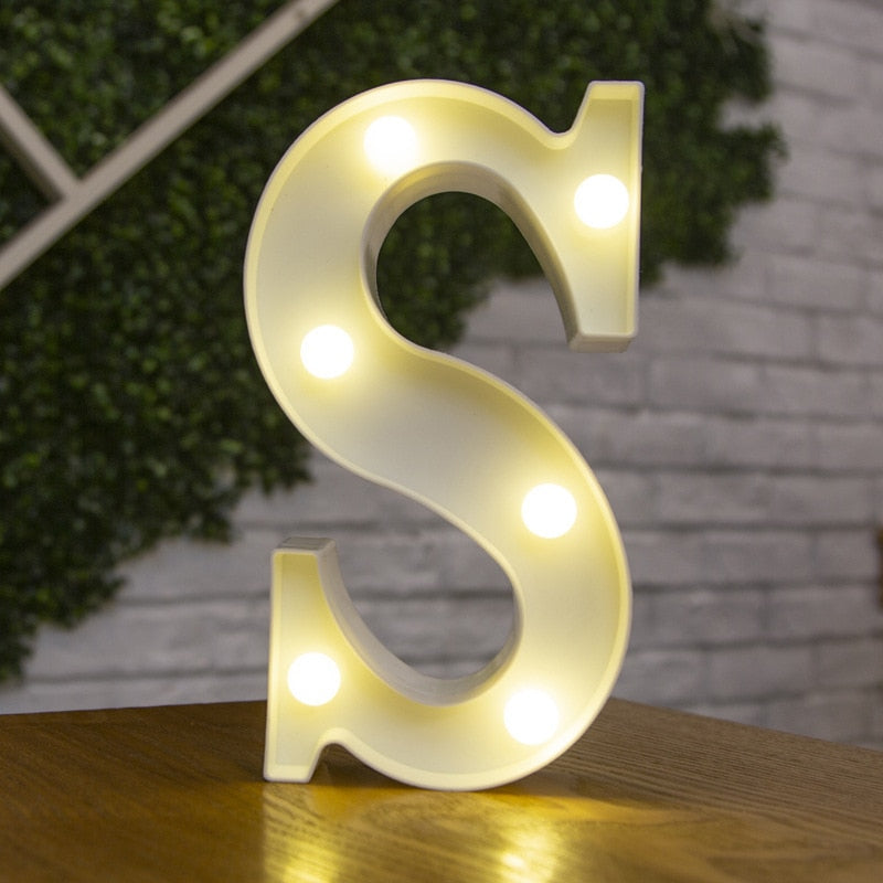 Alphabet Buchstaben LED-Leuchten, Leuchtzahl Lampe, Dekor Batterie, Nachtlicht für Zuhause Hochzeit Geburtstag Weihnachtsfeier Dekoration