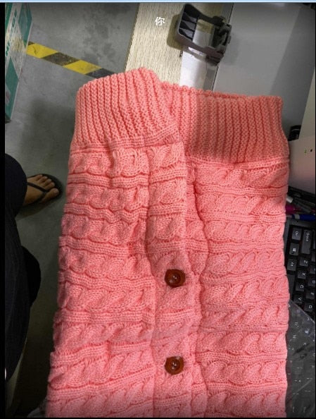 Herbst und Winter Babyschlafsack, Outdoor Button Baby Strickschlafsack