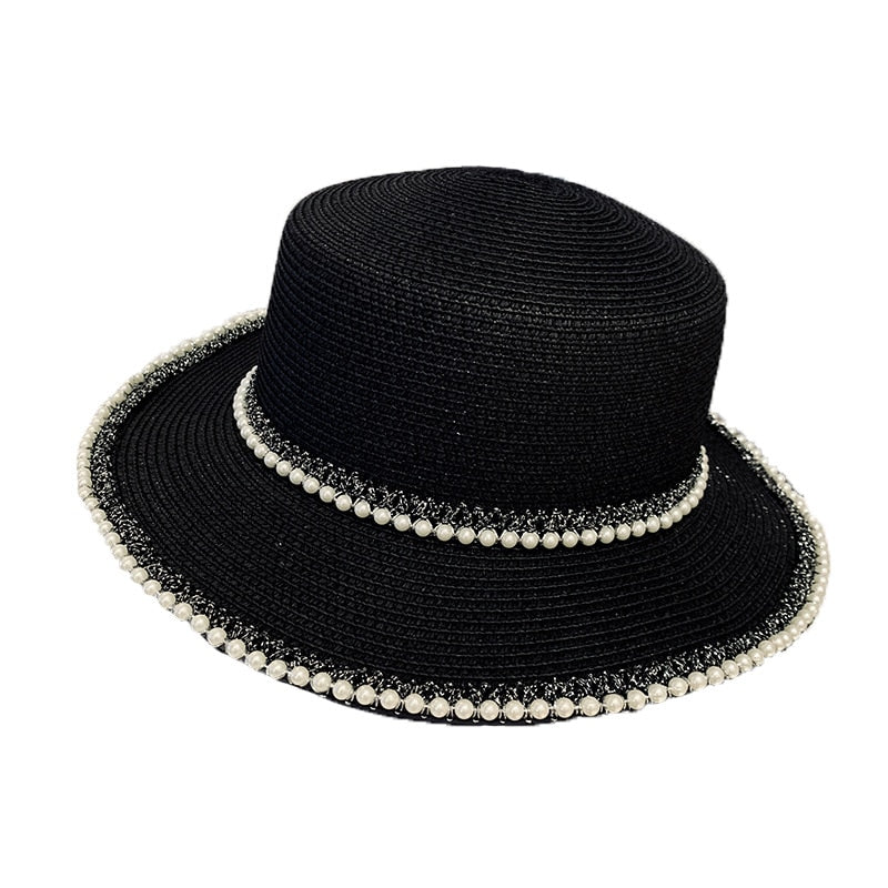 Hüte Pailletten Hütte für Damen, Damen Casual Panama Sonnenhut