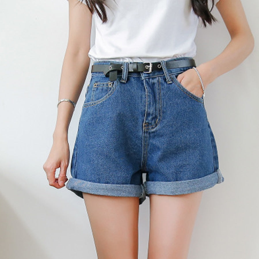 Solide Frauen Kleidung Denim Shorts Harajuku, Dünne Kurze Hosen für den Sommer