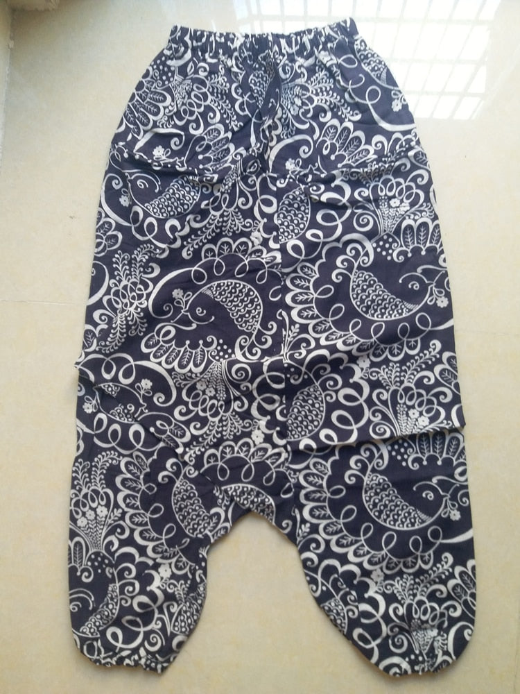 Baggy-Haremshose für Damen, kausaler Druck, Hippie-Jogginghose