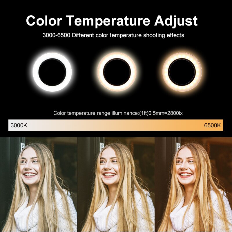 26cm Live-Streaming LED-Tisch, Stativ Ringlampe für Youtube Video, Make-up Tisch, Live Foto-Studio