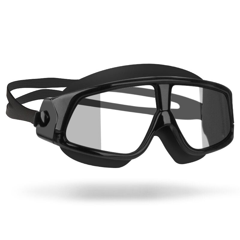Schwimmbrille für Männer und Frauen, beschlagfrei, UV-Schutz, großer Rahmen, für Erwachsene